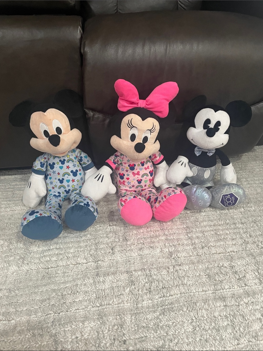 Disney Minnie Mouse Pink Bow Plush with Matching Mickey Friends